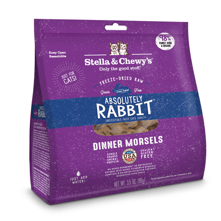 Stella & Chewy's Freeze Dried Cat Food - Absolutely Rabbit Raw Dinner Morsels 