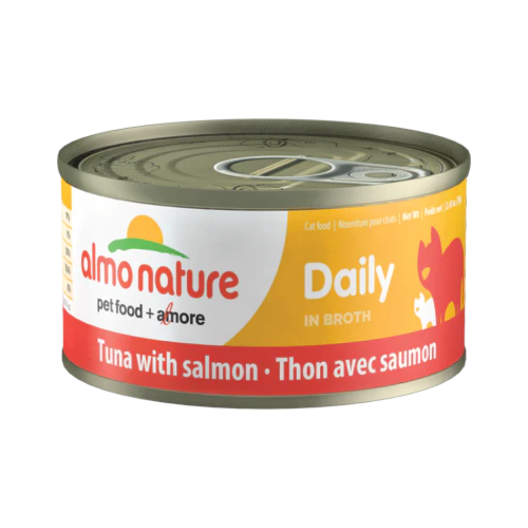 Almo Nature Cat Wet Food - Daily Tuna With Salmon in Broth Canned 