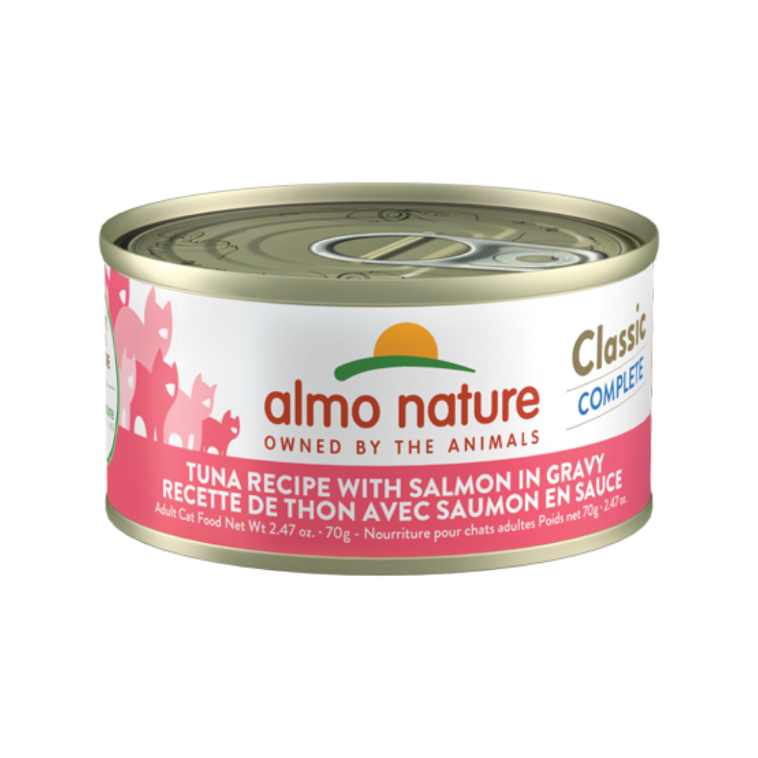 Almo Nature Wet Cat Food - Classic Complete Tuna Recipe with Salmon in Gravy Canned