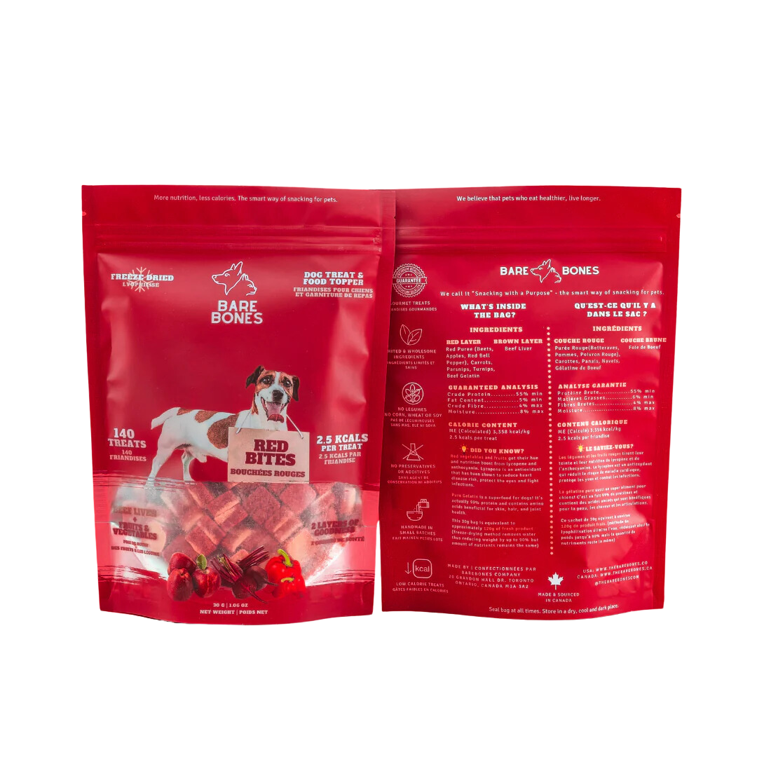 Bare Bones Freeze-Dried Dog Treats - Red Bites