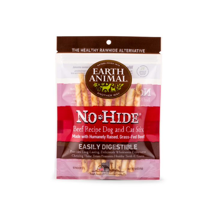 Earth Animal Dog & Cat Treats - No-Hide Beef Recipe Stix Chew