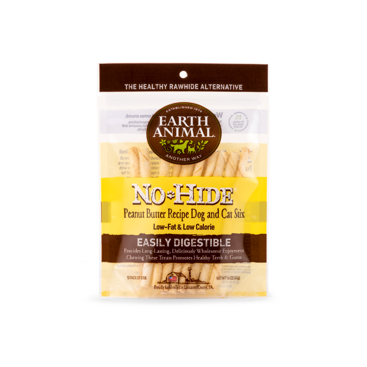 Earth Animal Dog & Cat Treats - No-Hide Peanut Butter Recipe Stix Chew