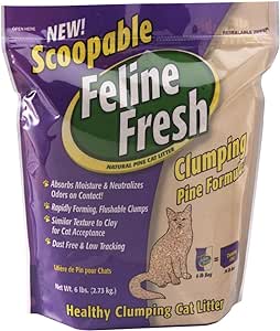 Feline Fresh Cat Litter - Scoopable Clumping Pine Formula 