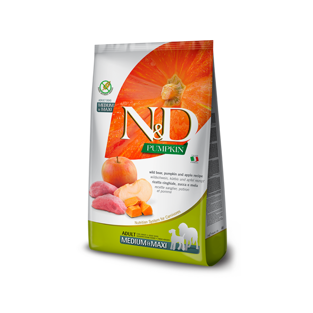 Farmina N&D Dry Dog Food - Boar & Apple with Pumpkin Adult Medium Maxi