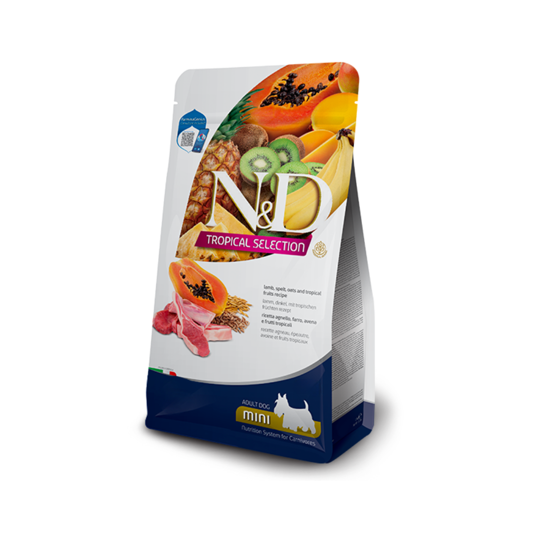 Farmina N&D Dry Dog Food - Tropical Selection Lamb, Spelt, Oats And Tropical Fruits Adult Mini