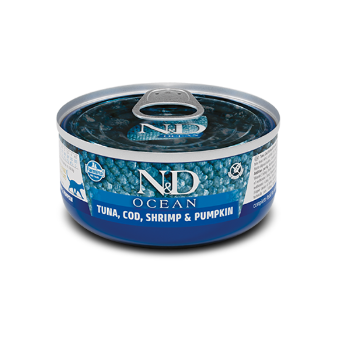 Farmina N&D Wet Cat Food - Ocean Tuna & Shrimp Canned