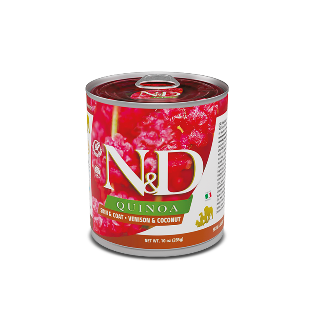 Farmina N&D Wet Dog Food - Quinoa Skin & Coat Venison & Coconut Recipe Canned