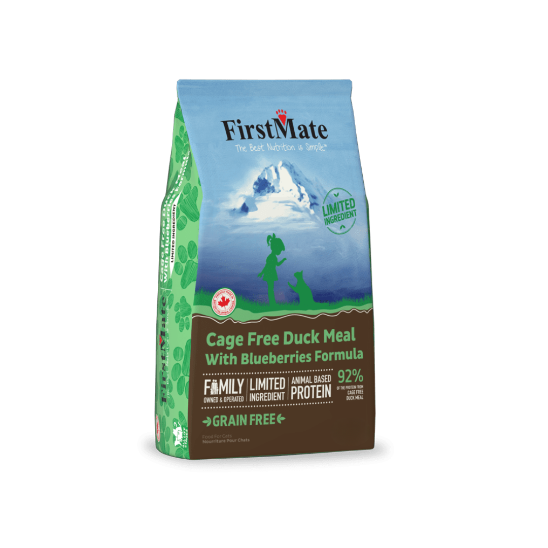 FirstMate Dry Cat Food - Limited Ingredient Cage Free Duck Meal & Blueberries Formula