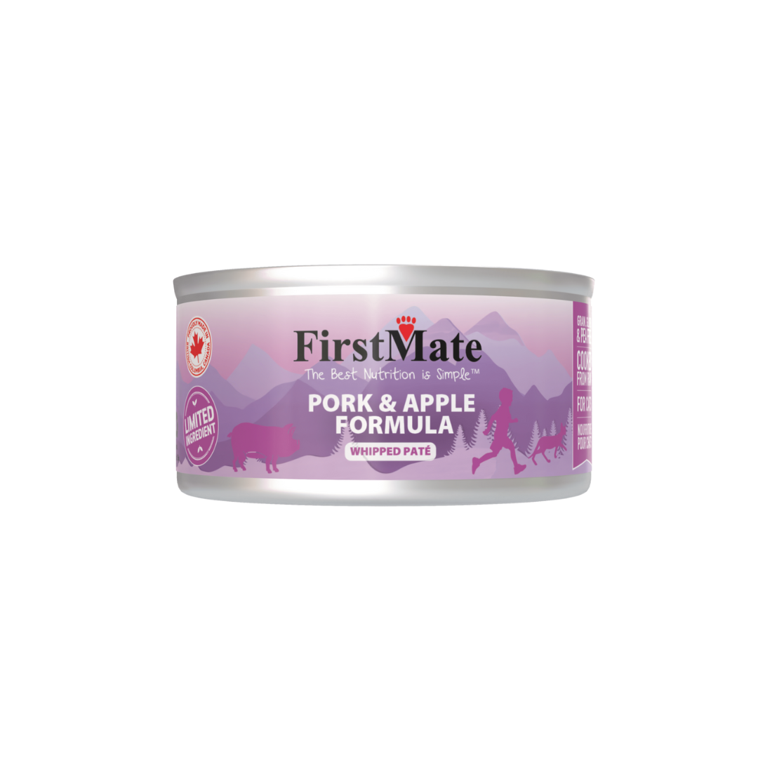 FirstMate Wet Cat Food - Limited Ingredient Pork and Apples Whipped Pate Canned