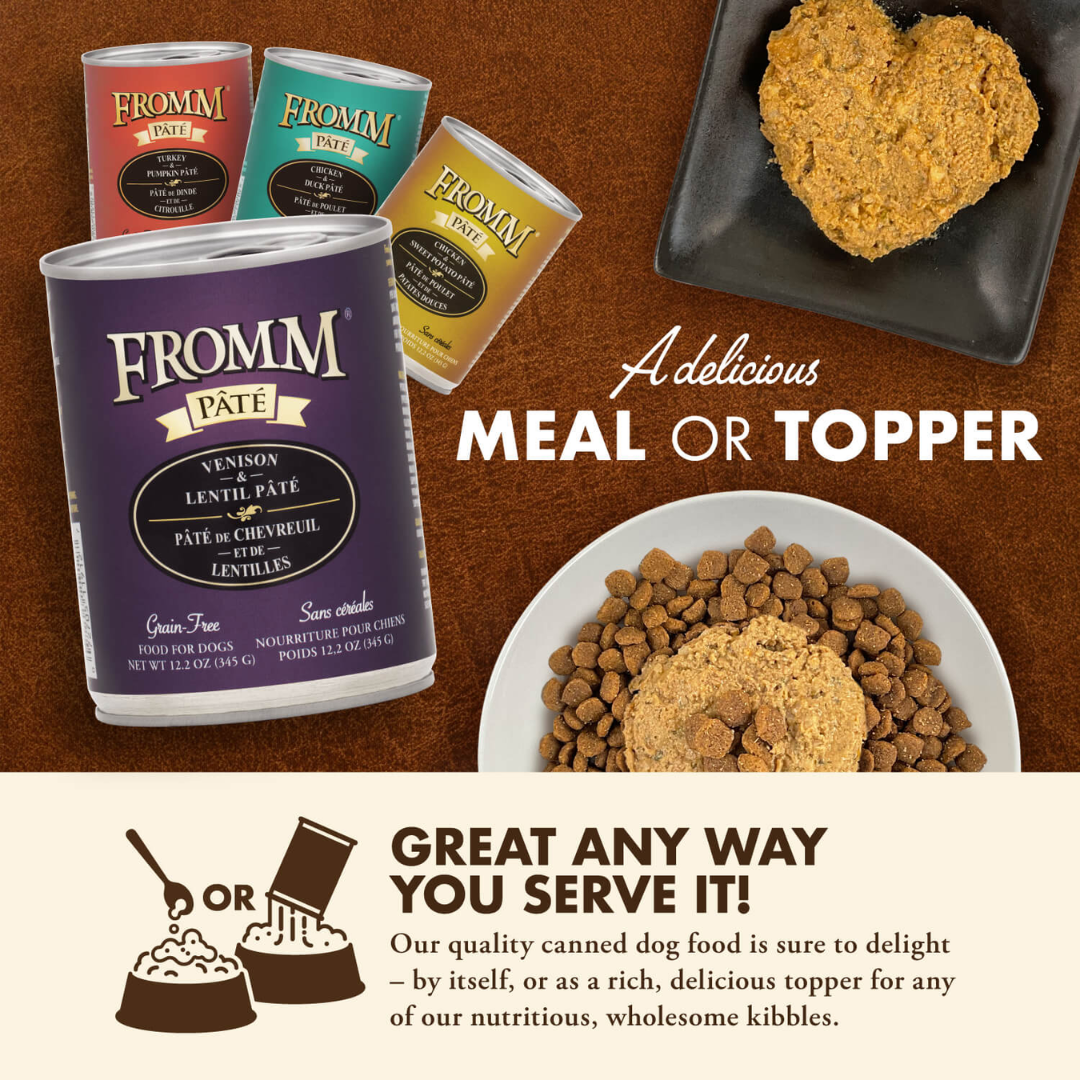 Fromm Wet Dog Food - Venison & Lentil Pate Canned