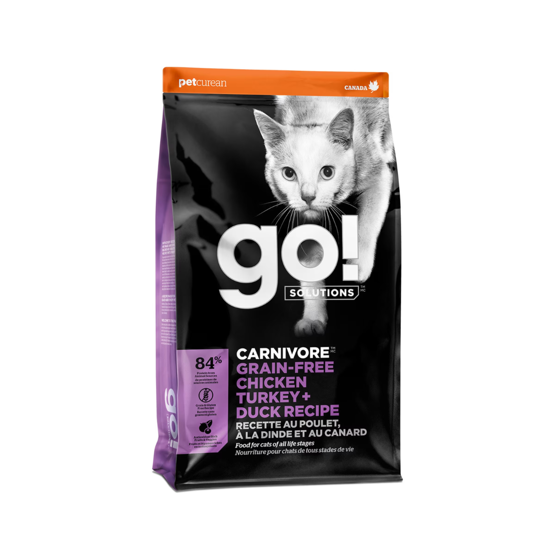 Go! Solutions Dry Cat Food - Carnivore Grain-Free Chicken, Turkey + Duck Recipe