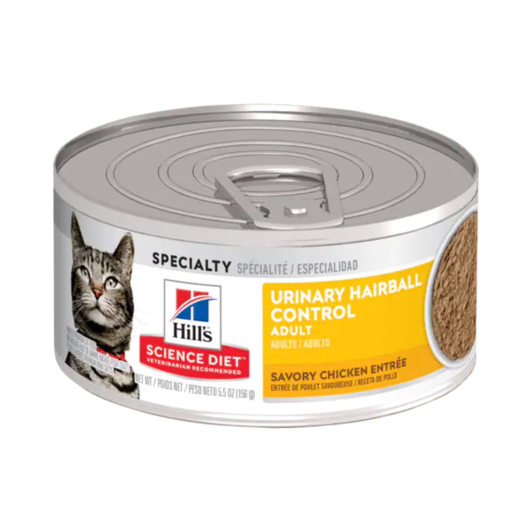 Hill's Science Diet Wet Cat Food - Adult Urinary Hairball Control Savory Chicken Entree Canned