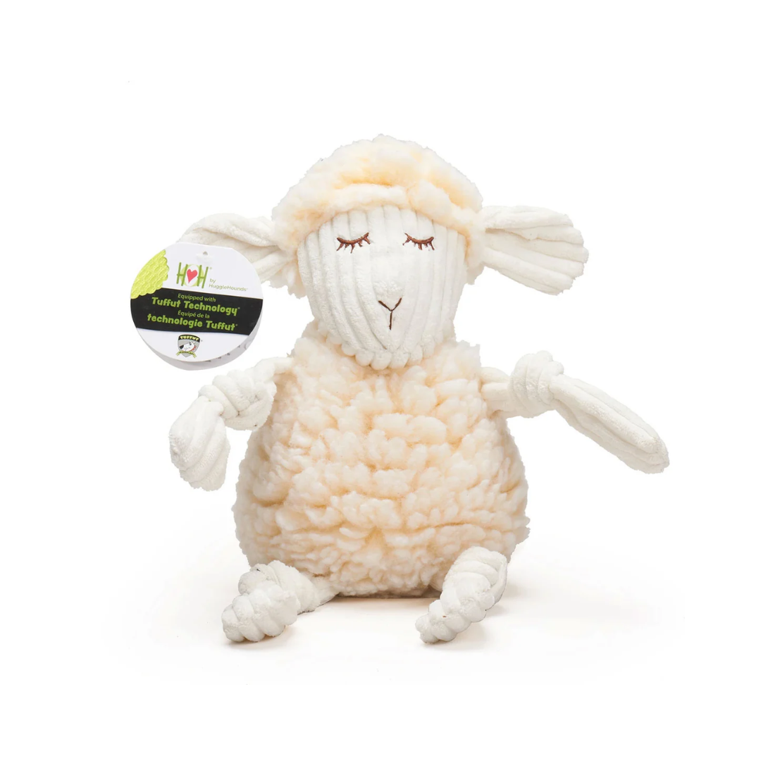 Huggle Hounds Dog Toys - Knotties Fluffer Lamb