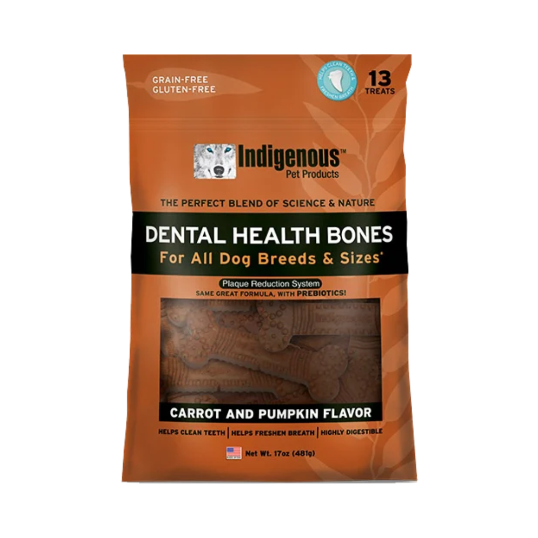 Indigenous Dog Dental Health Bones - Carrot & Pumpkin Flavor 