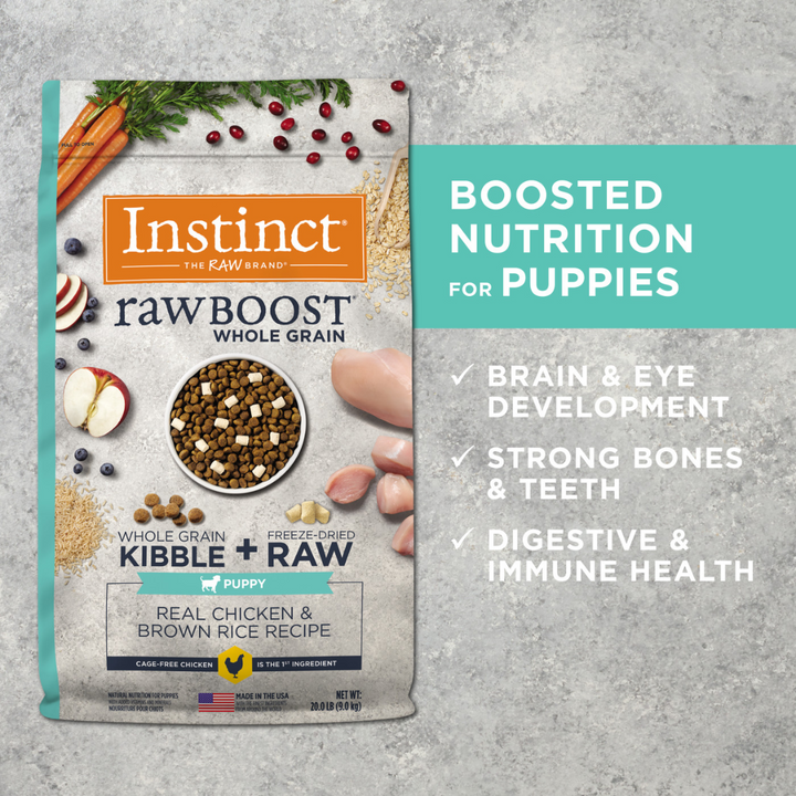 Instinct Kibble & Freeze Dried Dog Food - Boost Whole Grain Real Chicken Brown Rice Puppy