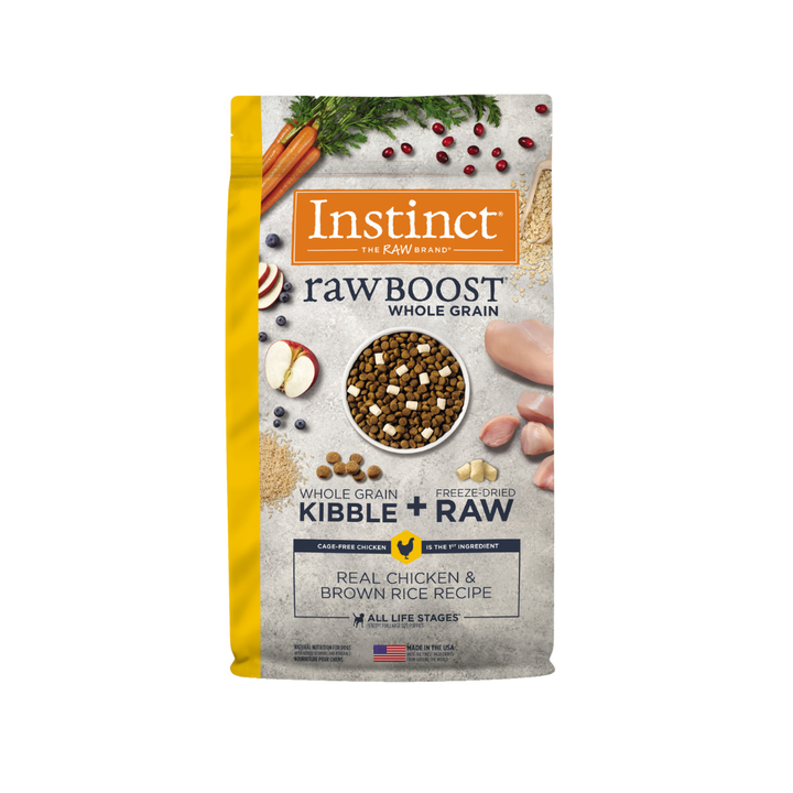 Instinct Kibble & Freeze Dried Dog Food - Raw Boost Whole Grain Real Chicken & Brown Rice Recipe