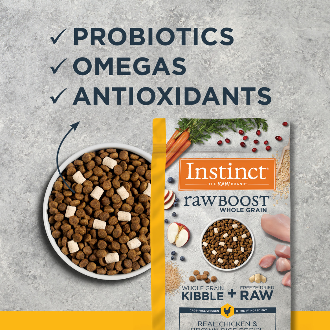 Instinct Kibble & Freeze Dried Dog Food - Raw Boost Whole Grain Real Chicken & Brown Rice Recipe