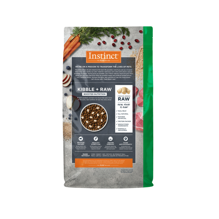 Instinct Kibble & Freeze Dried Dog Food - Raw Boost Whole Grain Real Lamb And Oatmeal