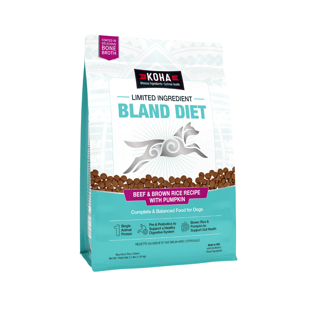 KOHA Dry Dog Food - Limited Ingredient Dry Bland Diet Beef & Brown Rice Recipe with Pumpkin