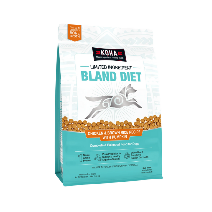 KOHA Dry Dog Food - Limited Ingredient Dry Bland Diet Chicken & Brown Rice Recipe with Pumpkin