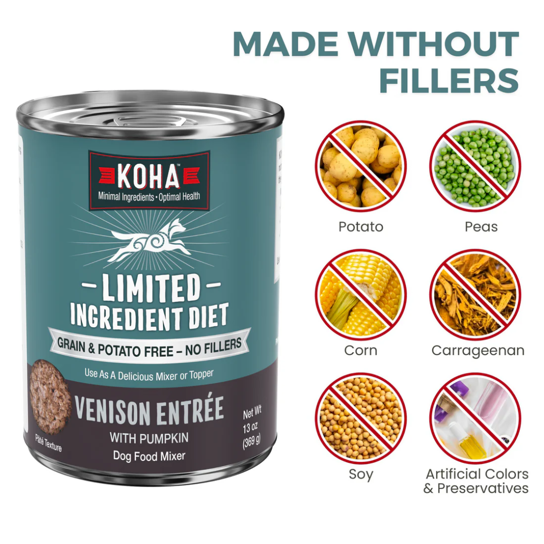 KOHA Wet Dog Food - Limited Ingredient Diet Venison Entrée Canned