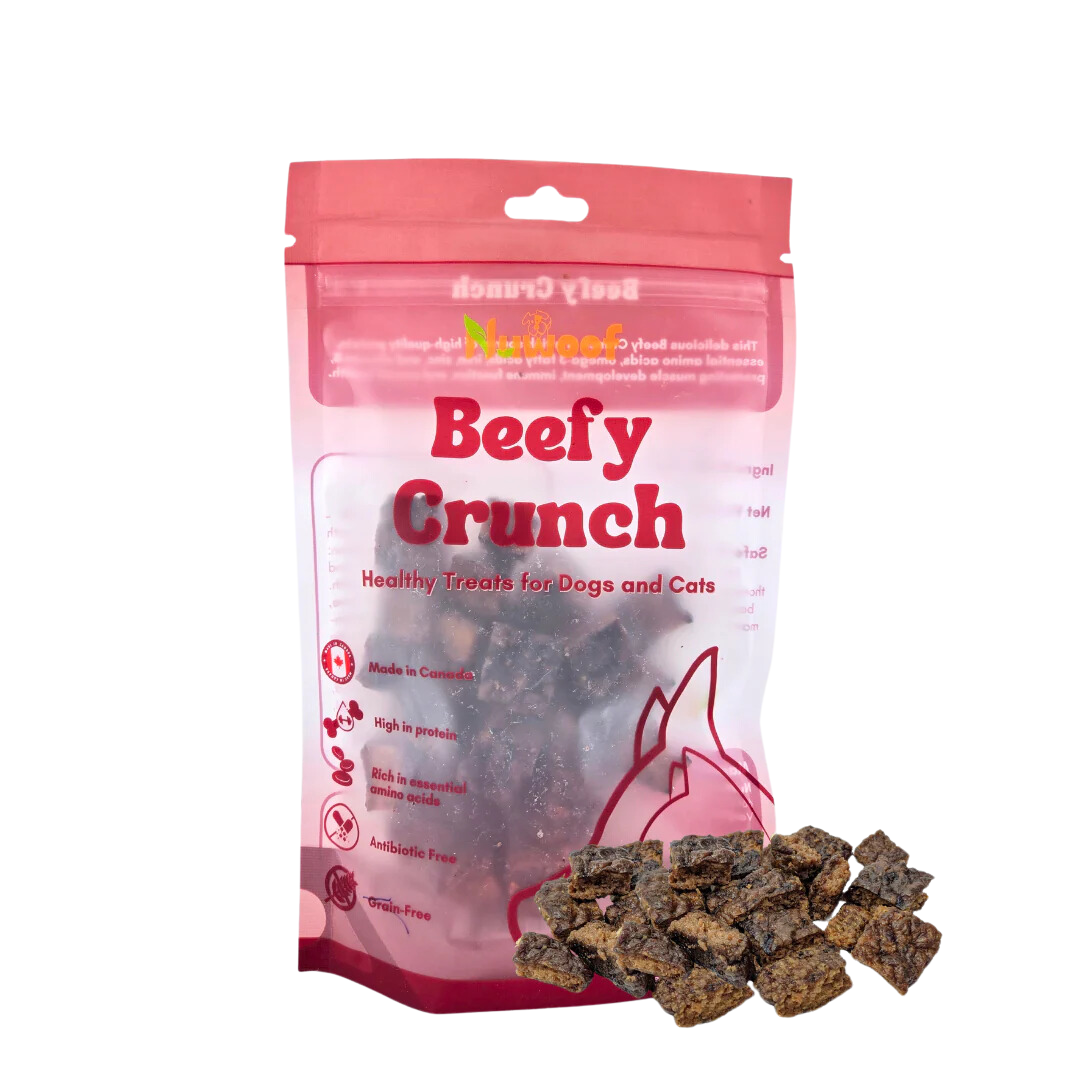 NuWoof Dehydrated Dog and Cat Treats - Beef Crunch