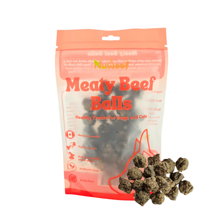 NuWoof Dehydrated Dog and Cat Treats - Meaty Beef Ball