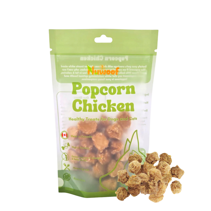 NuWoof Dehydrated Dog and Cat Treats - Popcorn Chicken