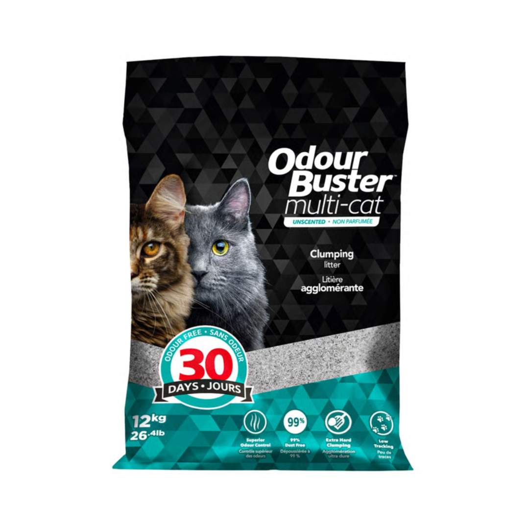Odour Buster Cat Litter - Multi-Cat Unscented Clumping Formula