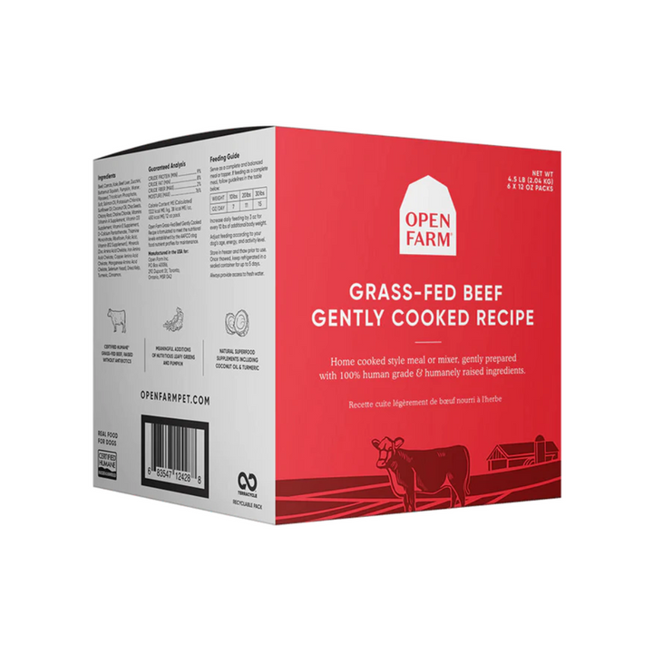 Open Farm Frozen Dog Food - Grass-Fed Beef & Brown Rice Gently Cooked Recipe