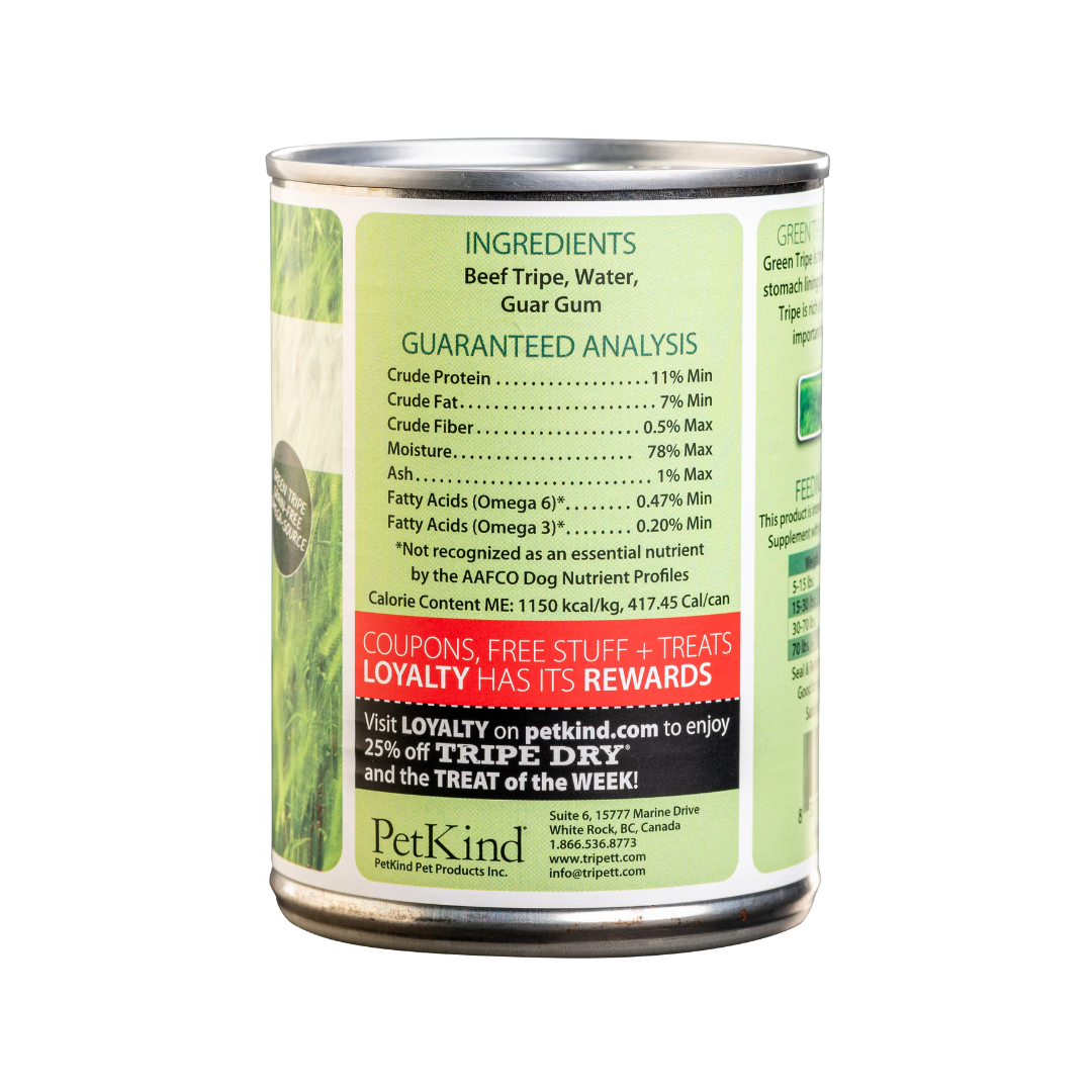 PetKind Wet Dog Food - Tripett Green Beef Canned