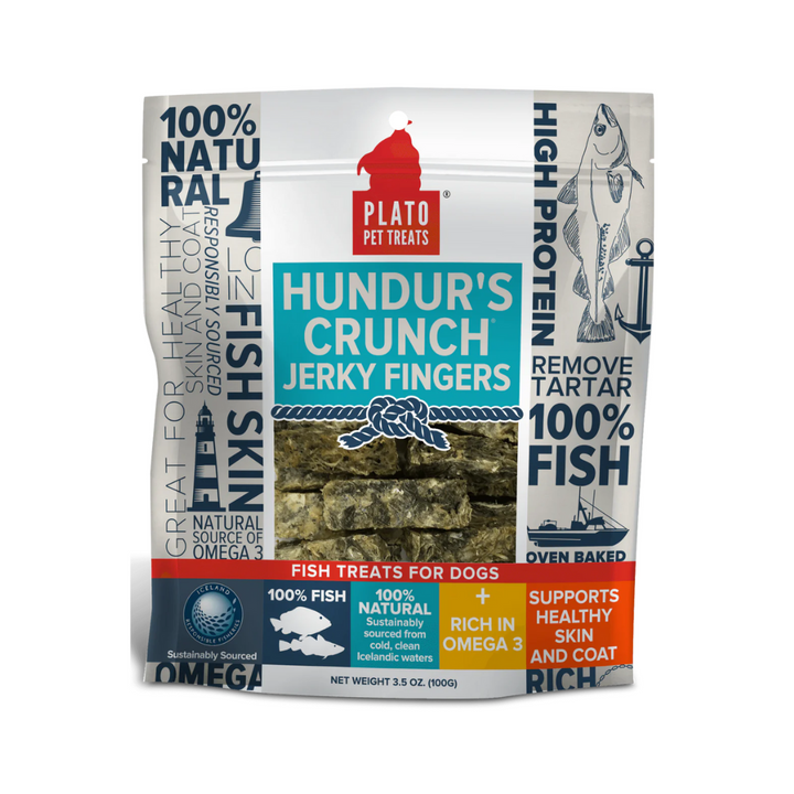 Plato Air Dried Dog Treats - Hundur's Crunch Jerky Fingers Fish