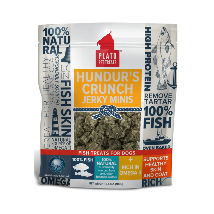 Plato Air Dried Dog Treats - Hundur's Crunch Jerky Minis Fish