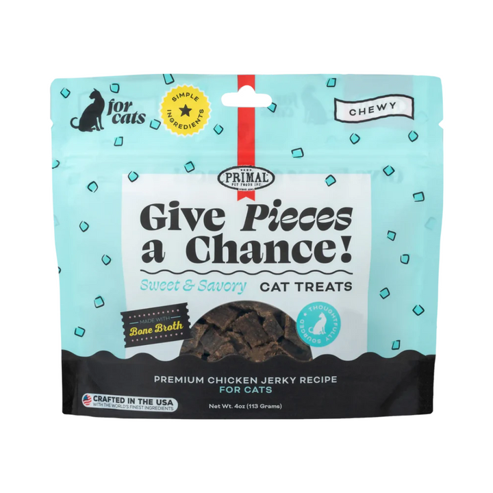 Primal Cat Treats - Give Pieces a Chance Chicken Jerky Pieces