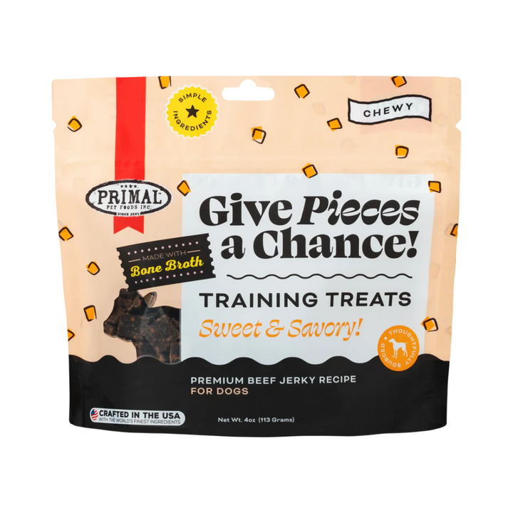 Primal Dog Treats - Give Pieces a Chance Beef Jerky Pieces