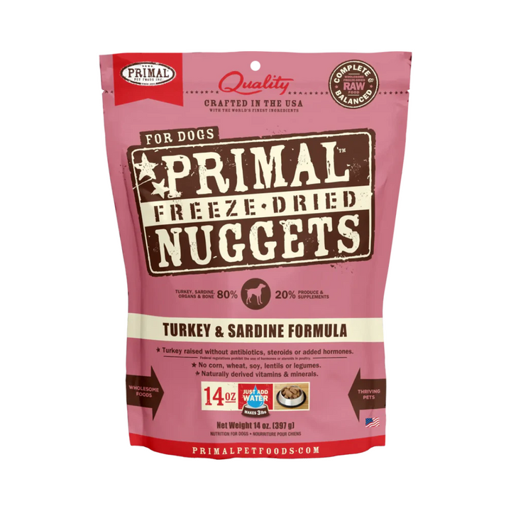 Primal Freeze-Dried Dog Food - Nuggets Turkey & Sardine Formula