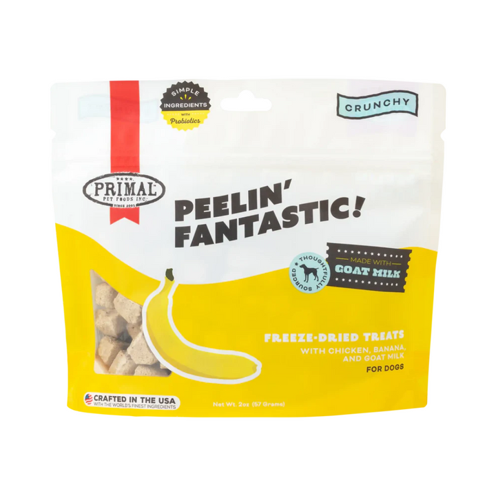 Primal Freeze-Dried Dog Treats - Peelin' Fantastic Chicken, Banana, & Goat Milk Treats