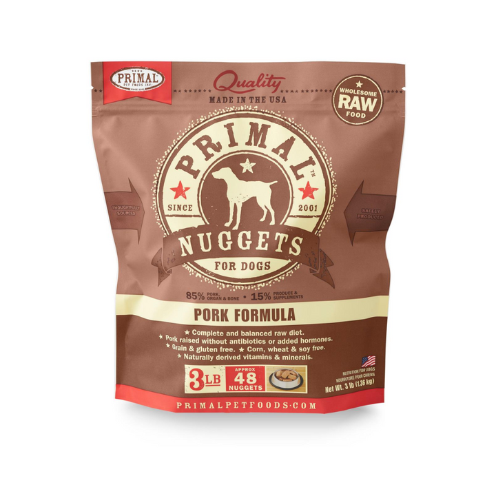 Primal Frozen Dog Food - Nuggets Pork Formula