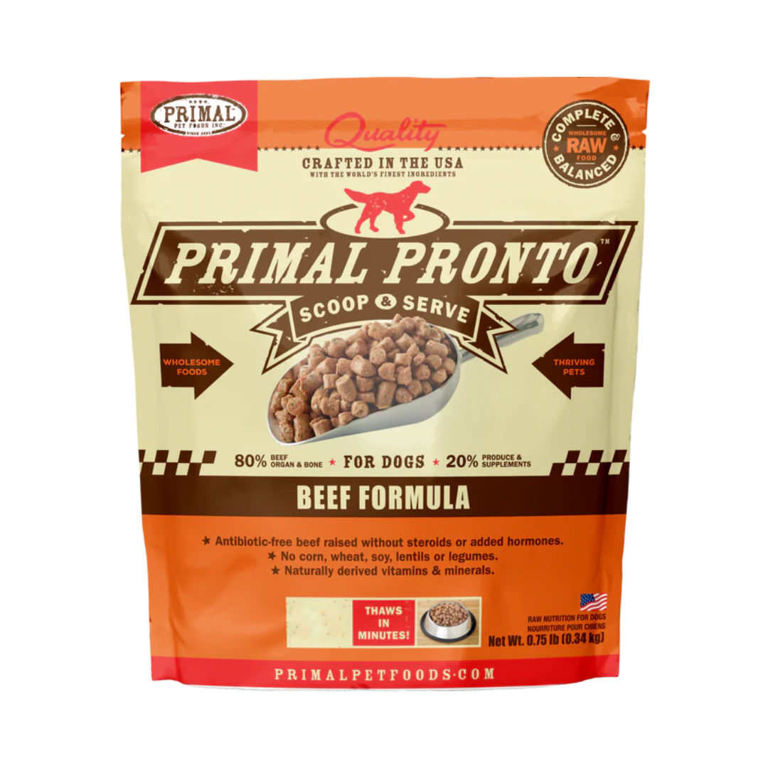 Primal Frozen Dog Food - Pronto Scoop & Serve Beef Formula