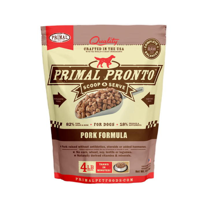 Primal Frozen Dog Food - Pronto Scoop & Serve Pork Formula