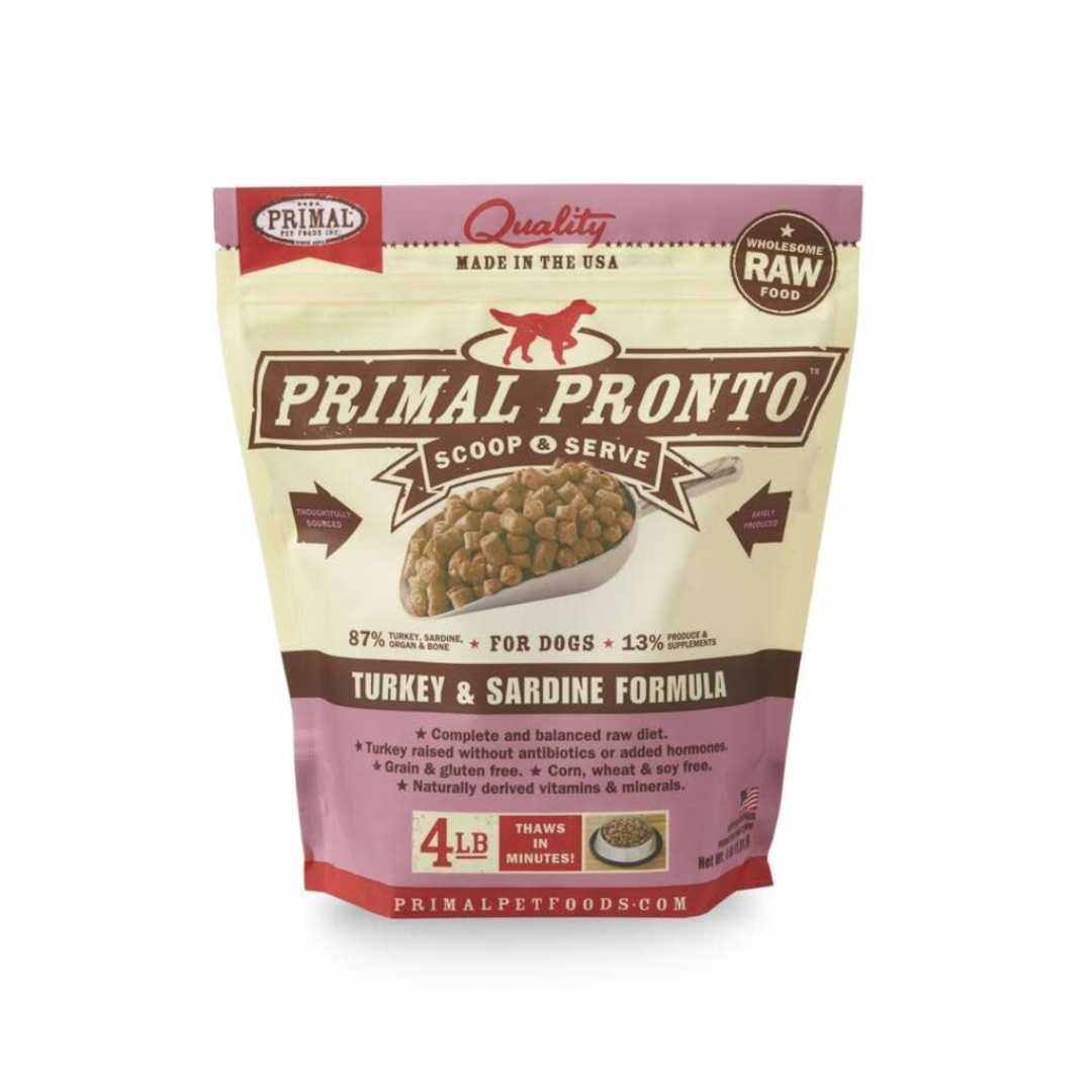 Primal Frozen Dog Food - Pronto Scoop & Serve Turkey & Sardine Formula