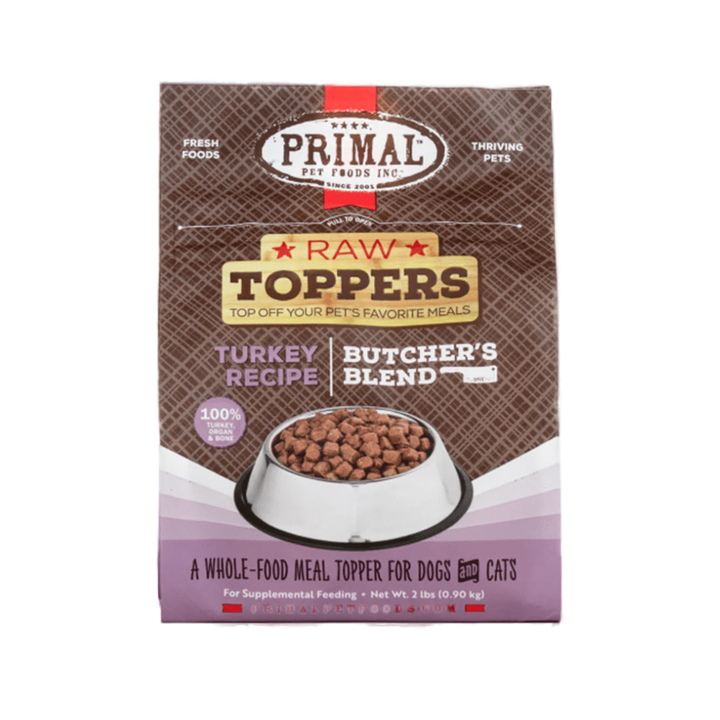 Primal Frozen Dog & Cat Food Toppers - Butcher's Blend Turkey Recipe