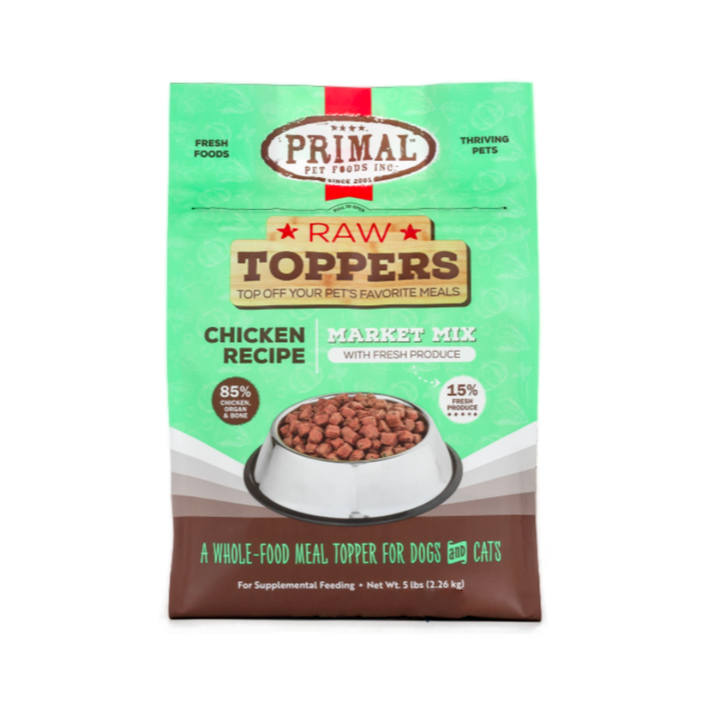 Primal Frozen Dog & Cat Food Toppers - Market Mix Chicken Recipe