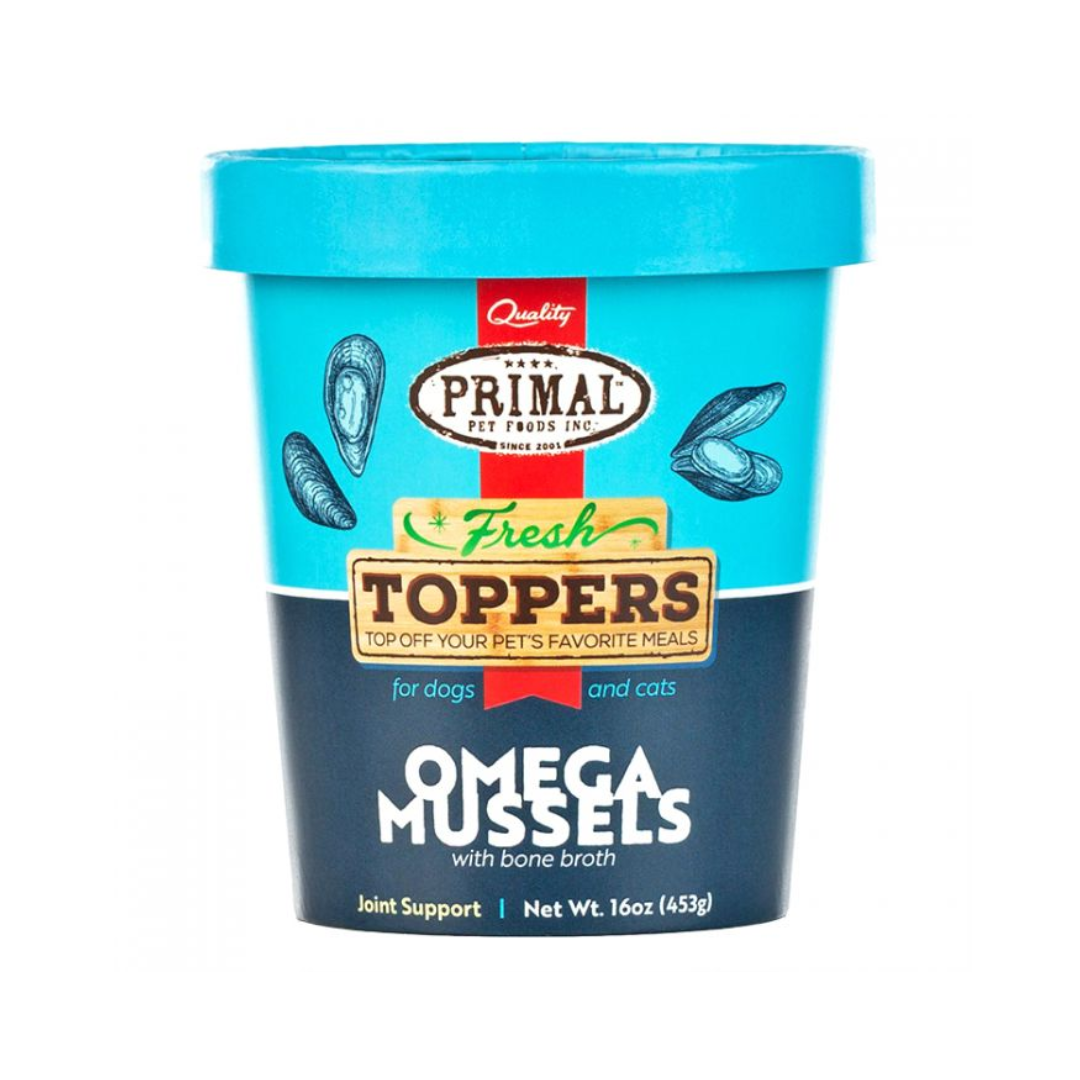 Primal Frozen Dog and Cat Food Topper - Fresh Topper Omega Mussels