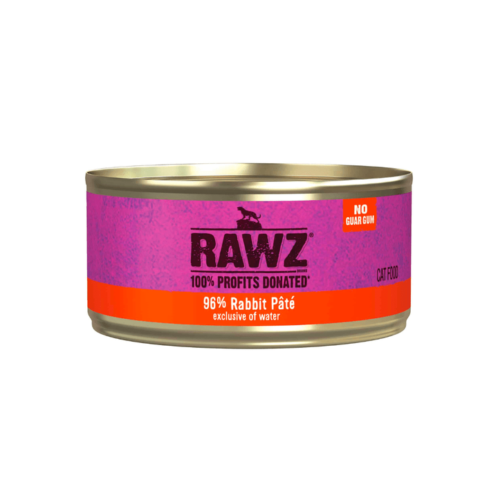 Rawz Wet Cat Food - 96% Rabbit Pate Canned