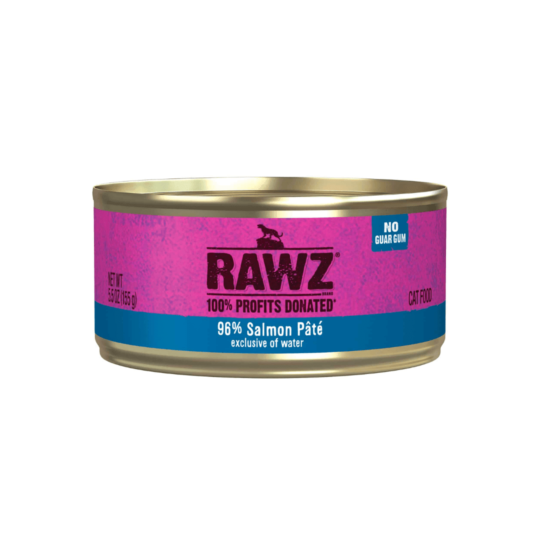 Rawz Wet Cat Food - 96% Salmon Pate Canned