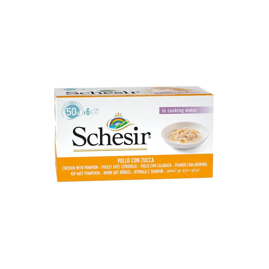 Schesir Wet Cat Food - Chicken with Pumpkin in Jelly Canned Multipack 