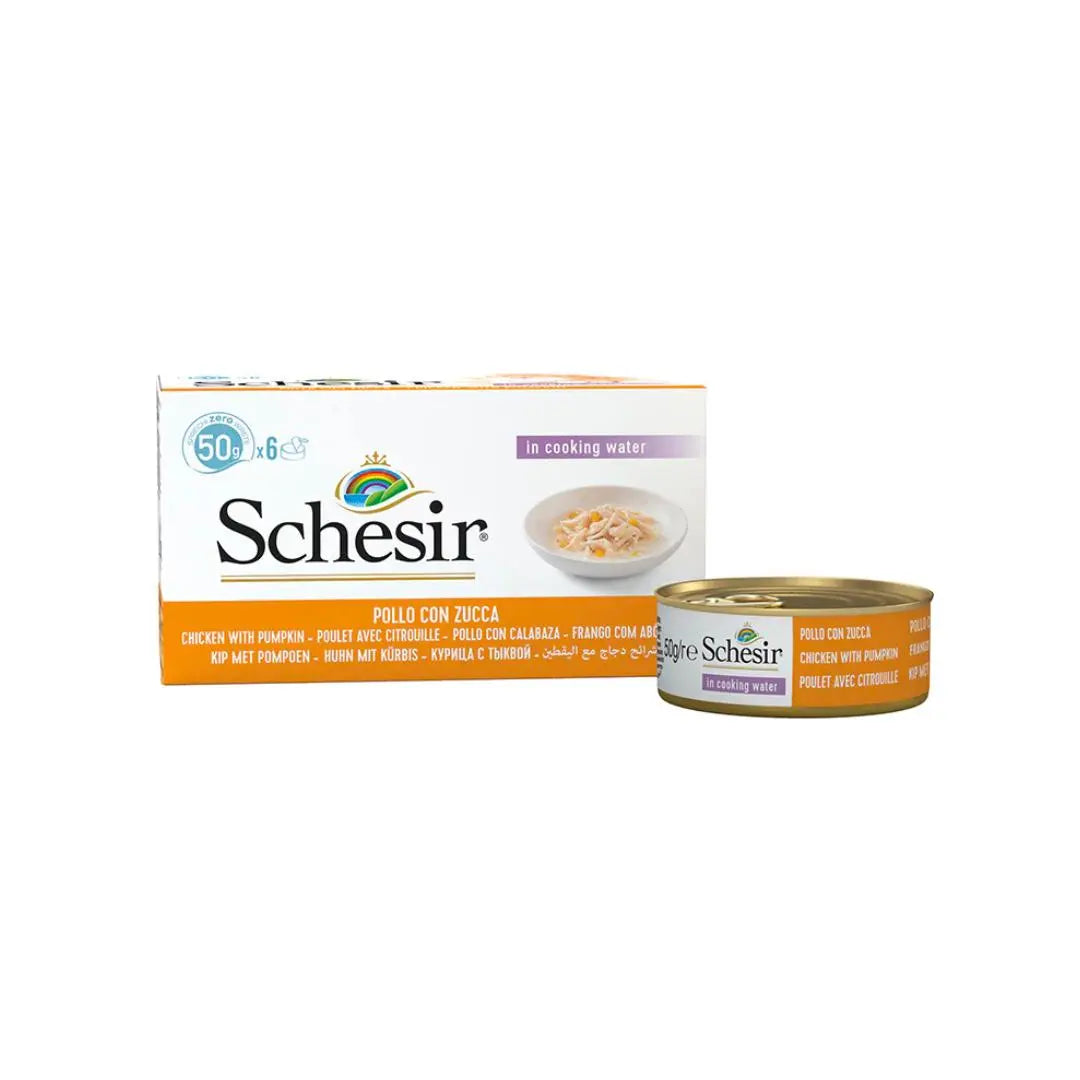 Schesir Wet Cat Food - Chicken with Pumpkin in Jelly Canned Multipack 