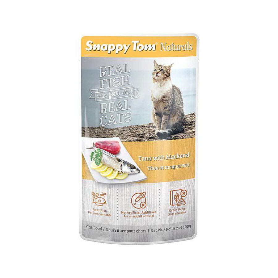 Snappy Tom Naturals Wet Cat Food - Tuna with Mackerel Pouch 