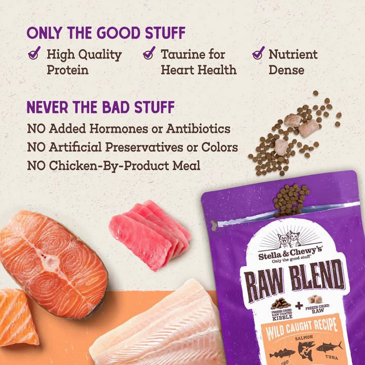 Stella & Chewy's Freeze-Dried Cat Food - Raw Blend Kibble Wild Caught Recipe